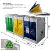 WELL HOME MOBILIARIO & DECORACIN WellHome Set of 3 White Recycling Buckets with Total Capacity 60 Liters, 39 x 23 x 33 cm with 3 Recycling Bags for Outdoor view 4
