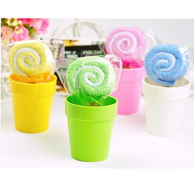 Hotaden Mini Lollipop Baby Washcloth Hand Towel Christmas Party Wedding Xmas Gift Randomly Colorful Candy Shape Towel