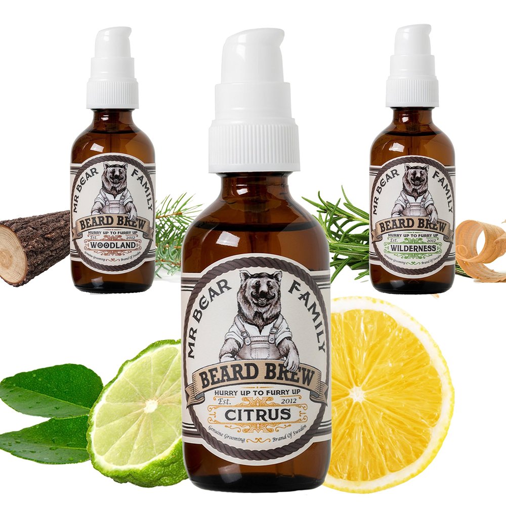 Natural Beard Oil for Men  Scented Beard Moisturiser Oil Contains Hydrating Jojoba + Argan Oils  Nourishing Mens Beards Softener for Healthier Hair Growth (Citrus, 60ml)