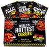 SPICE'N'TICE World's Hottest Curry Gift Set 3 Extreme Hot Curry Spice Kits (Spices Included) Carolina Reaper, Ghost Chilli & Habanero Vegan-Friendly Food Gift for Chilli Lovers view 1