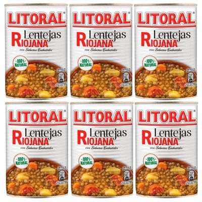 Litoral: Riojana Lentils - Rioja Lentil stew 430gr - Pack of 6 cans