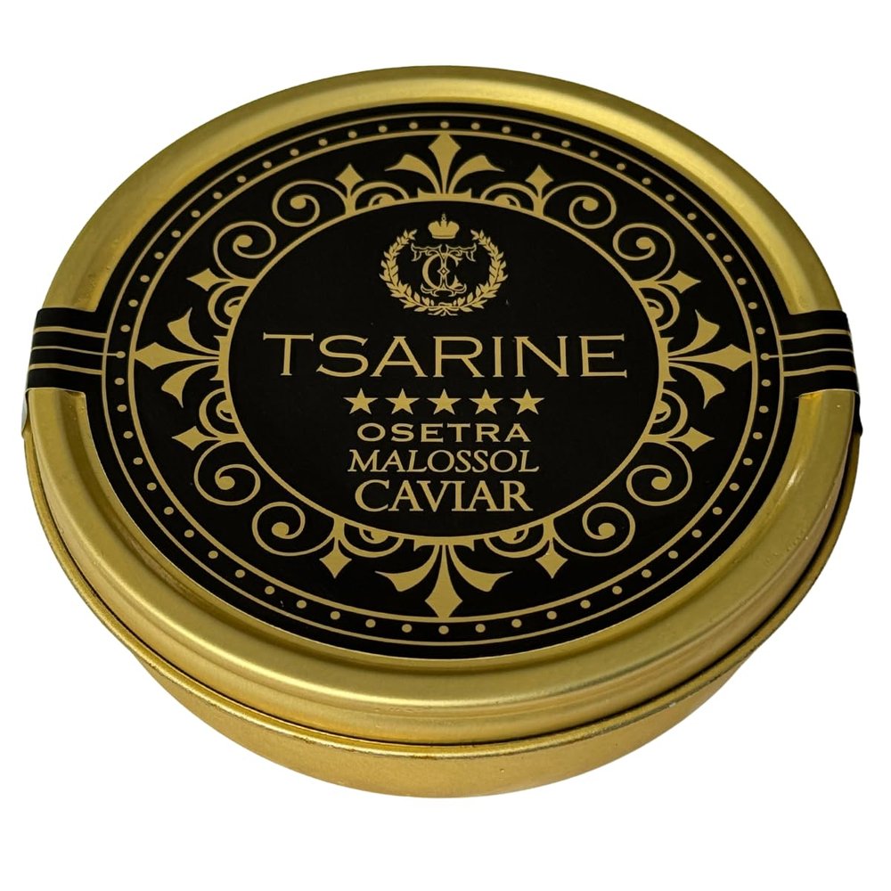 250 g BLACK STURGEON CAVIAR | Siberian Sturgeon | Acipenser Baerii | Fish Caviar | Malossol Caviar | | Brand - TSARINE Caviar | FREE Express refrigerated delivery