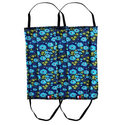 Face Protector Washable Fabric Popeline 100% Cotton with Nasal Barrette Made in France AFNOR, Printed Liberty Jean, Set of 2 Pieces (Small)
