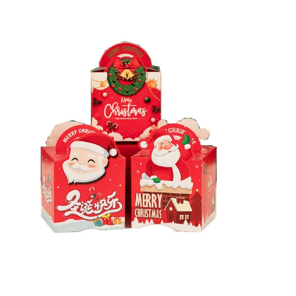 Tianneng Christmas Eve Apple Gift Box Peace Fruit Packaging Box Cartoon Packaging Box Decoration Children Gift Bag Hand Carry Gift Box 9 * 9.3 * 9.5cm/Hand-carried mixed 20 pieces