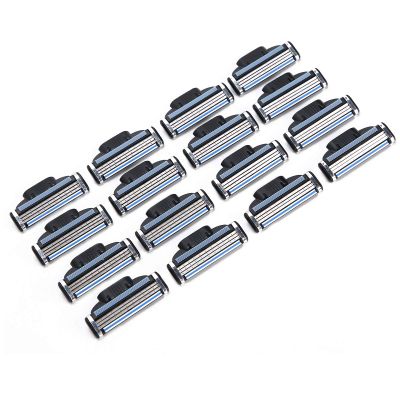 3 Layered Men Blade, Double Lubrication Strip Barber Blade, Convenient 16Pcs Salon Shop Home Professional for Men