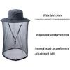 ZffXH Mosquito Fly Head Net Hat Netting Fishing Cap Bee Beekeeping Beekeeper Veil Hats for Men Women Dark Grey view 4