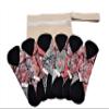 6 Pack Lilind 9" Organic Cloth Pads, Starter Set, Free Zip Wet Bag, Reusable Waterproof Menstrual Sanitary Napkins, 100% Cotton, 6x9"R Flowers view 4