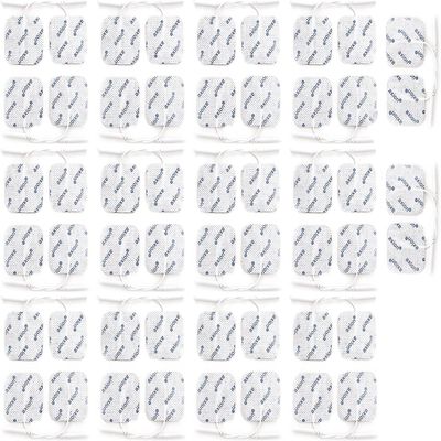 Axion Pack of 52 Electrodes. Self-Adhesive Pads 4x4cm for TENS EMS Units with 2mm Connection. Pads for Pain Treatment, Muscle Growth, Toning and Massage