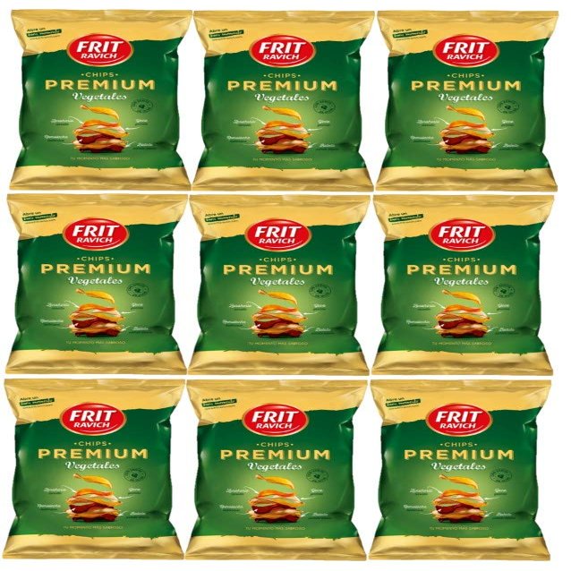 Frit Ravich: Premium Vegetable Chips 90gr pack of 9 bags