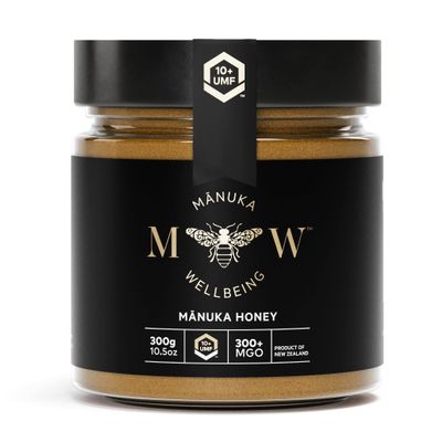 Manuka Wellbeing real honey MGO 300+ | UMF 10+ (300g) in a jar | manufactured, packaged and MGO grade certified in New Zealand | 100% pure