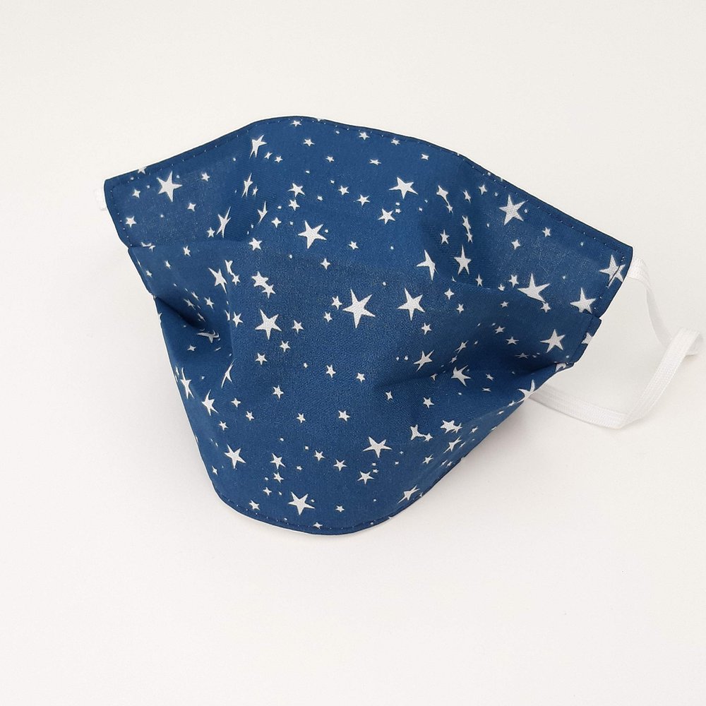 Christmas Stars Cotton Face Mask Reversible, Washable, Reusable, Eco-friendly -Made in UK