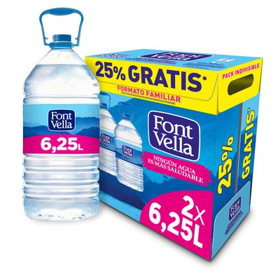 FONT VELLA natural mineral water duplo 2 x 6.25 lt
