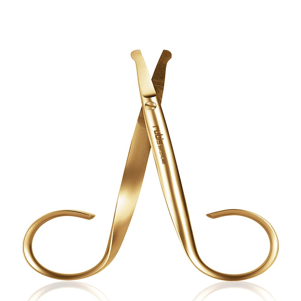 Rubis Duck Gold - Hair Removal Scissors - Round tip Scissors - Eyebrow Scissors and Beard Scissors - Bathroom Scissors