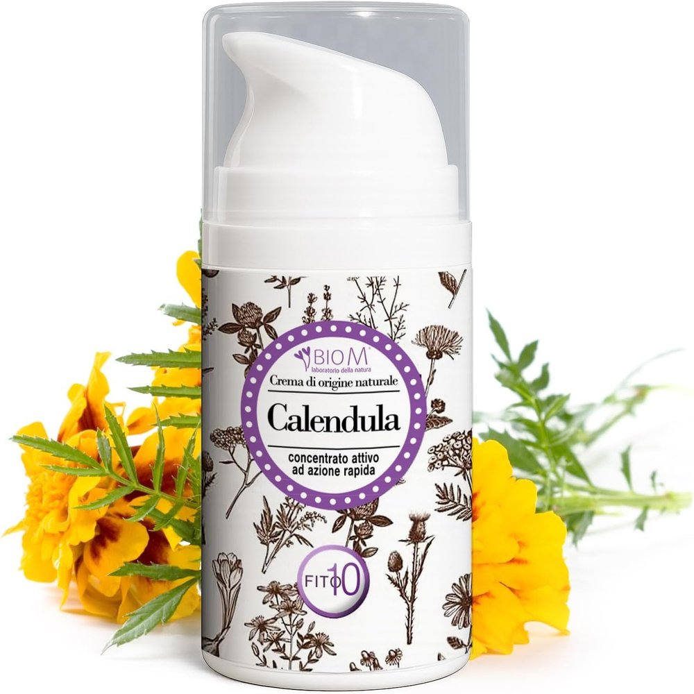 Biom Lenitiva Cream with Calendula and Aloe Vera Gel - Natural Organic Calendula Cream with Aloe Vera Gel, Protective Treatment for Scottature, Insect Bugs and Irriations - 100 ml Format