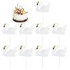 10pcs Small Swan Cake Topper Party Birthday Dessert Fruit Sticks Decorative Insert Card Cupcake Toppers Decoration view 1