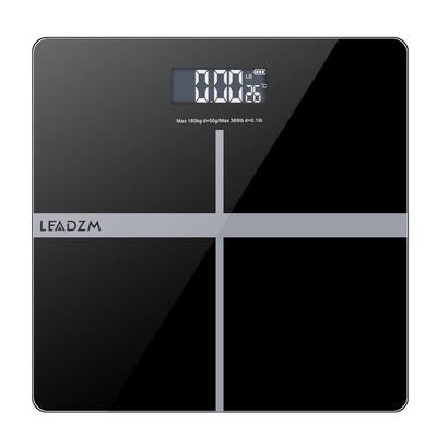Bathroom Scale 180Kg/50g 11" Personal Weighing Bathroom Scale Black&Silver