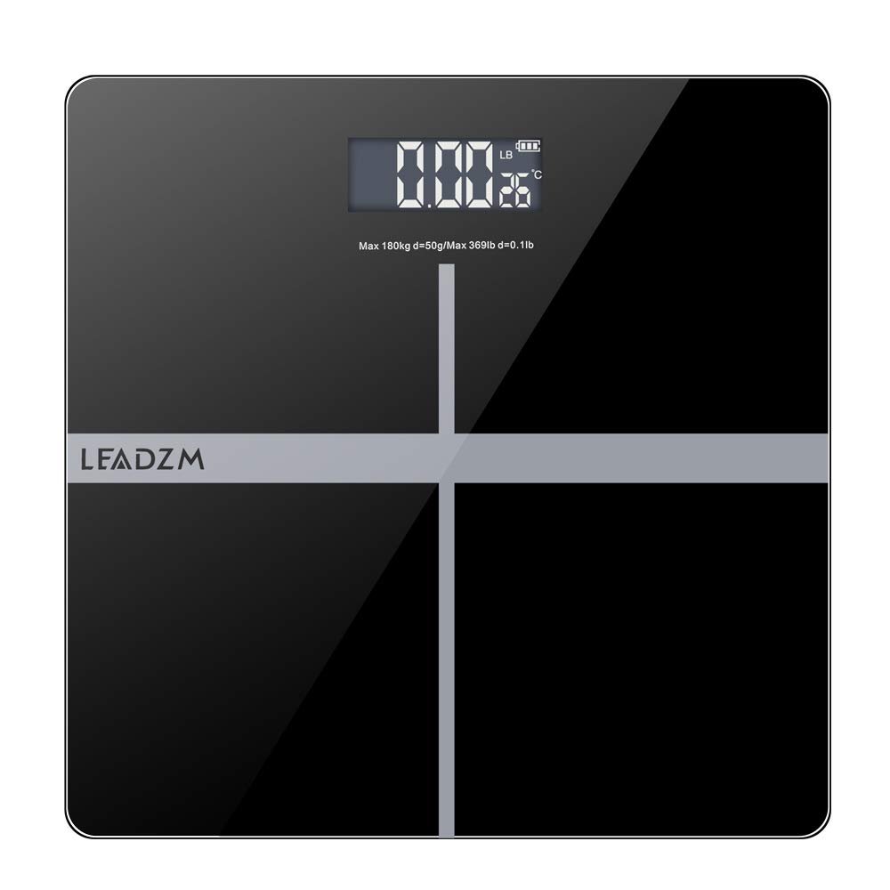 Bathroom Scale 180Kg/50g 11" Personal Weighing Bathroom Scale Black&Silver