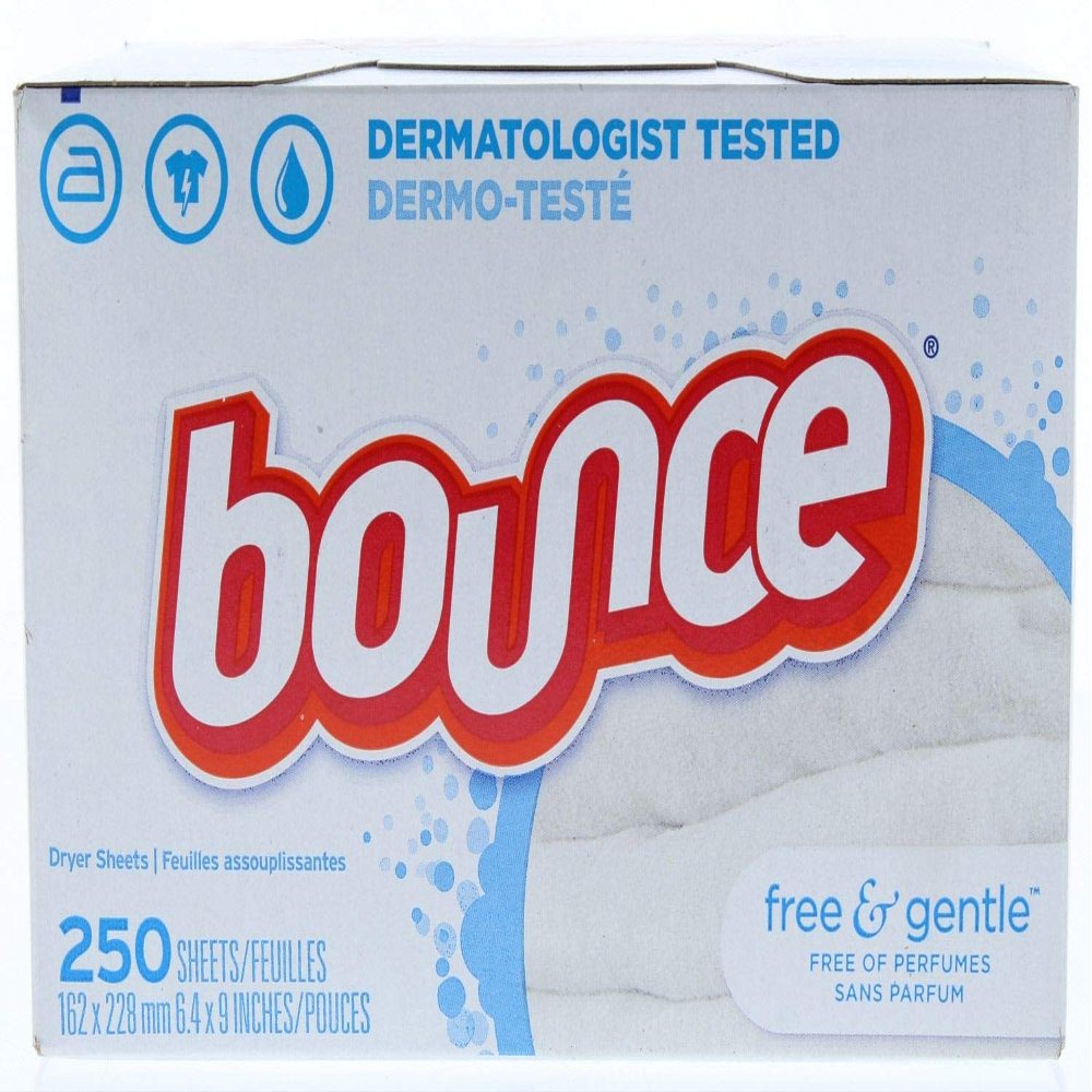 250ct of Bounce Fabric Softener Dryer Sheets, Free & Gentle