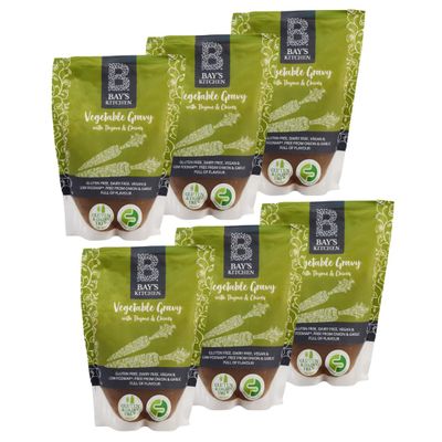 Bay's Kitchen Vegetable Gravy with Thyme & Chives, Multipack Case of 6 x 300g pouches, Gluten & Dairy Free, Low FODMAP & Vegan