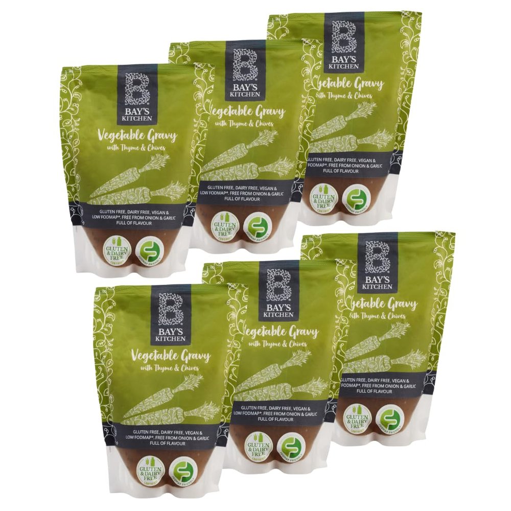 Bay's Kitchen Vegetable Gravy with Thyme & Chives, Multipack Case of 6 x 300g pouches, Gluten & Dairy Free, Low FODMAP & Vegan