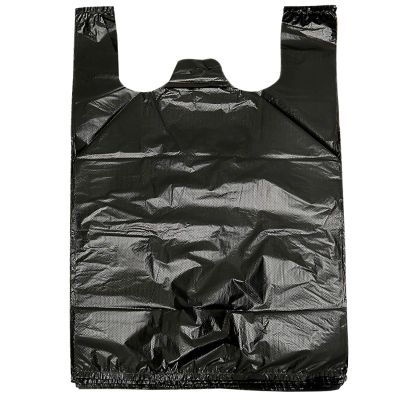 YYaaloa 100 pcs Black Trash Bags with Handles - 14x22 Super Thick 1.8mil Plastic Rubbish Bags for Office, Picnic, Kitchen, Bulk Use