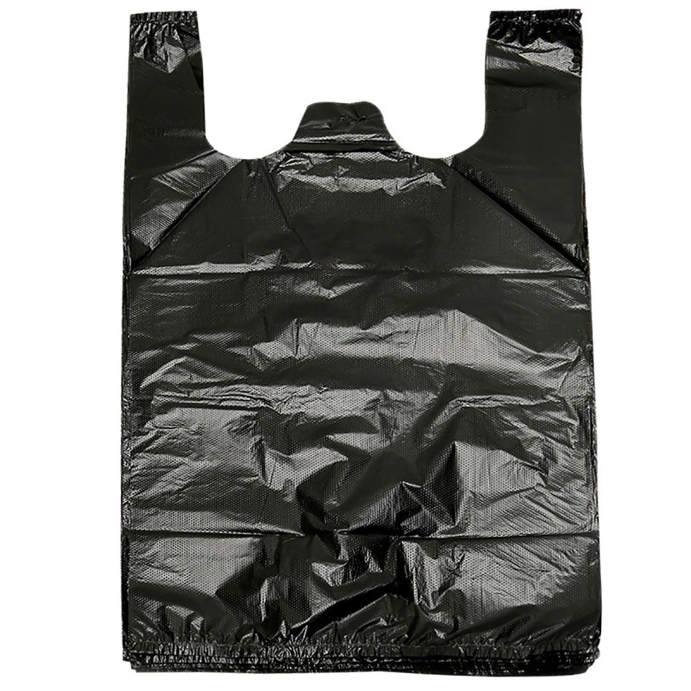 YYaaloa 100 pcs Black Trash Bags with Handles - 14x22 Super Thick 1.8mil Plastic Rubbish Bags for Office, Picnic, Kitchen, Bulk Use