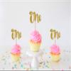 Confetti - One Cupcake Toppers (Pack of 20) Gold Glitter Cupcake Toppers for Kids First Birthday Party Decoration view 1