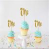 Confetti - One Cupcake Toppers (Pack of 20) Gold Glitter Cupcake Toppers for Kids First Birthday Party Decoration view 2