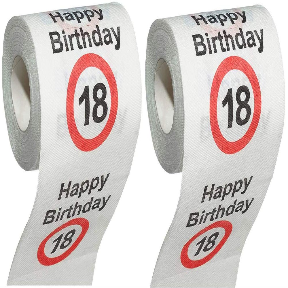 MIK funshopping Joke Item Decorative Fun Toilet Paper Round Birthday Funny Gift (18th Birthday - 2 Rolls)