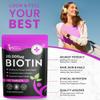 Biotin 20000 mcg Per Serving 120 Vegan Tablets 2 Per Day not Capsules or Gummies High Strength Biotin Supplement for Healthy Hair Growth, Skin & Nails UK Made Vitamin B7 Tablets view 3