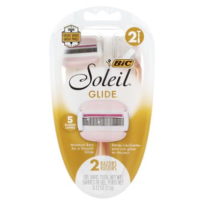 Bic Soleil Glide Razors - With Moisture Bars - 2 Count Razors Per Package - Pack of 3 Packages
