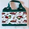 100% Cotton Catheter Night Bag Holder with Handle. Festive Season. Santa. Cover for a Catheter Night Bag. view 1