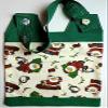 100% Cotton Catheter Night Bag Holder with Handle. Festive Season. Santa. Cover for a Catheter Night Bag. view 2