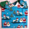 100% Cotton Catheter Night Bag Holder with Handle. Cover for a Catheter Night Bag. Festive Season Pattern. view 1