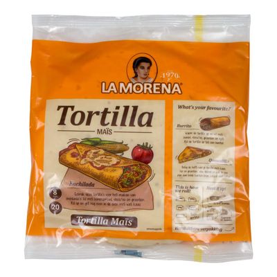 La Morena Corn tortilla 8 x 20 cm Zak 320 g