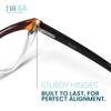 2SeeLife Premium Cat Eye Reading Glasses for Women NarrowMedium Fit, Sturdy Frame, Spring Hinges, Stylish Funky Readers, Brown Stripes, +2.00 view 4