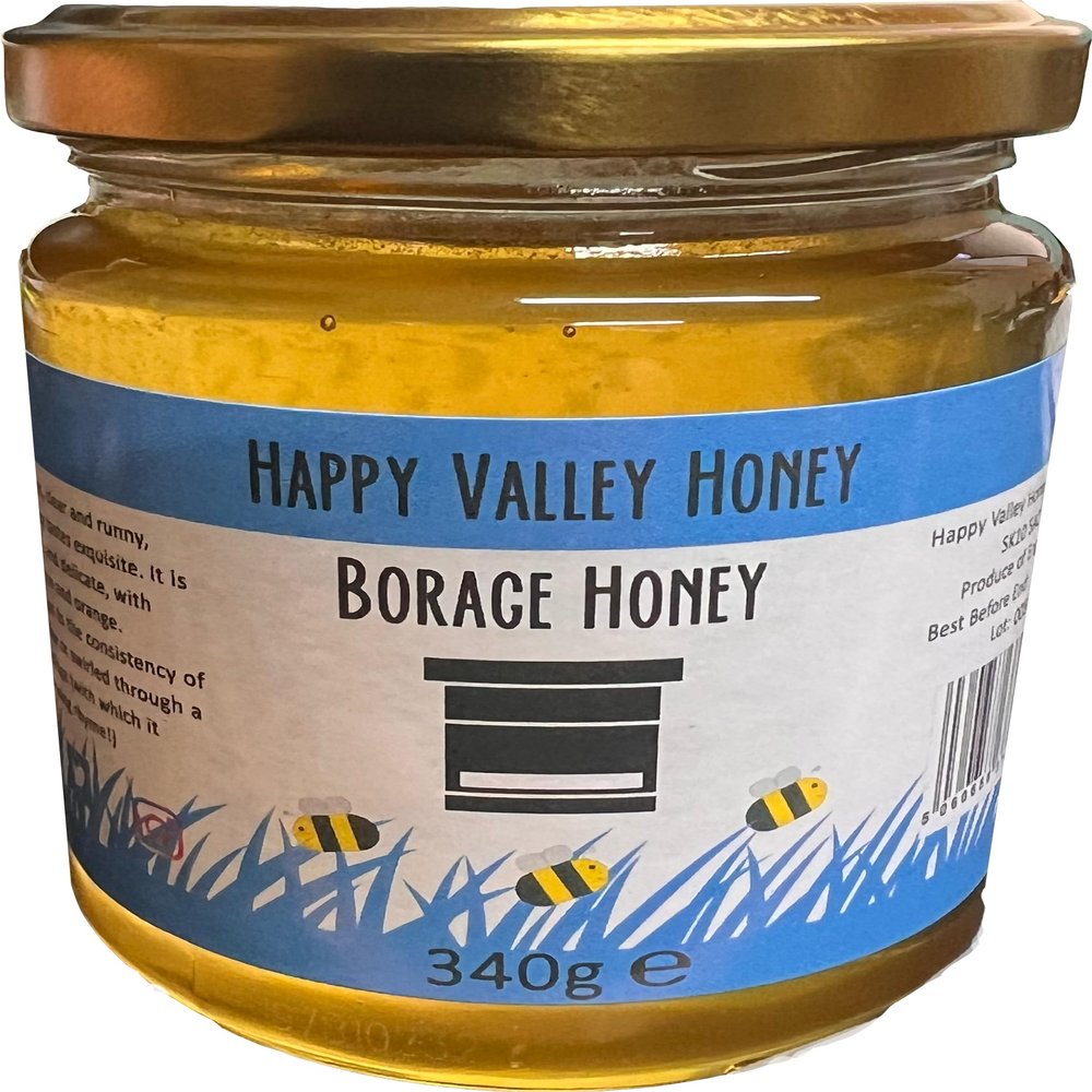 Happy Valley Honey - Borage Honey - Pure & Natural Unpasteurised - Nothing Added Or Taken Away - Direct From Our Farm