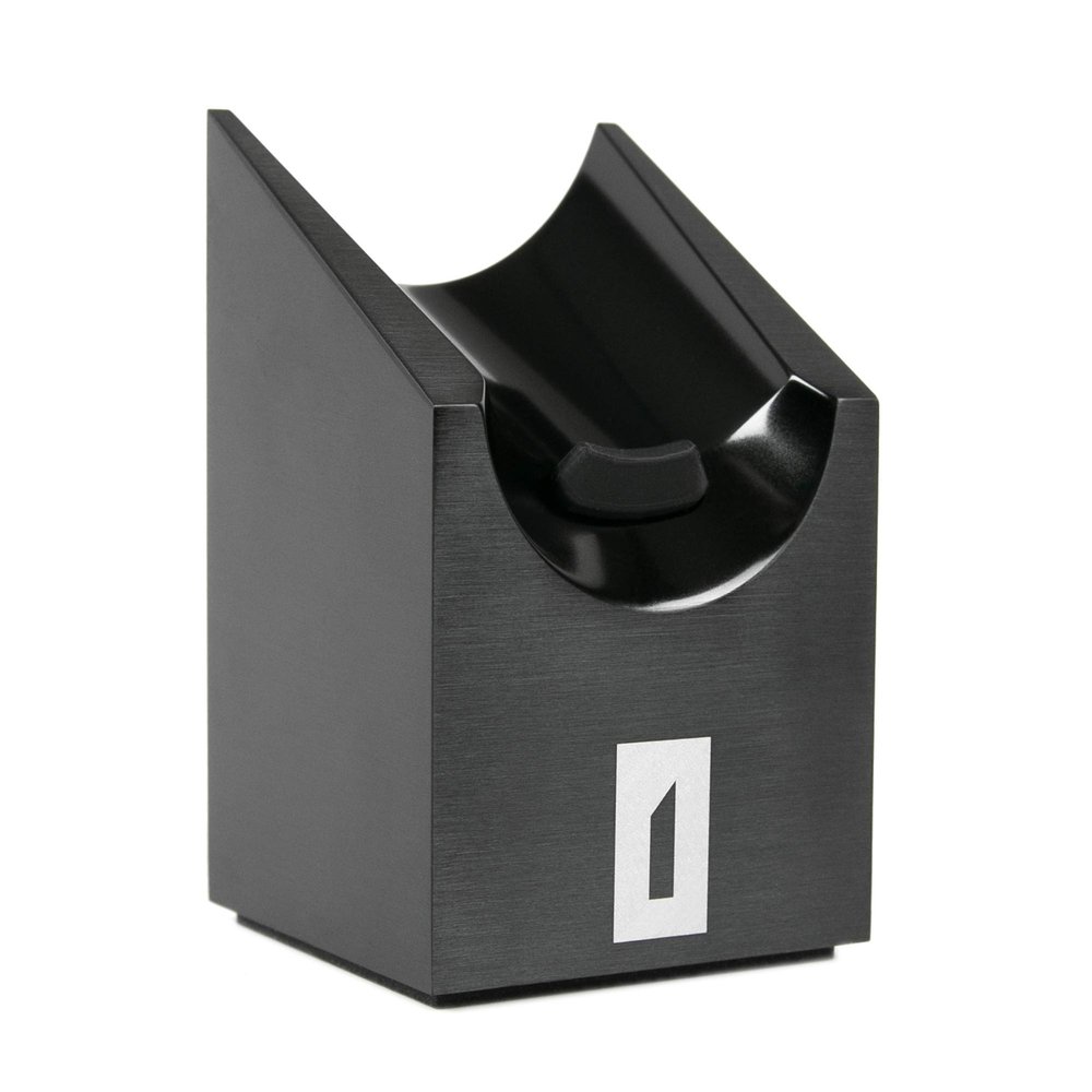 OneBlade Vertical Shaving Brush Stand (Black) Heavy Duty 6063 Aluminum, Double Anodized Finish, Hygienic Shaving Brush Storage - Weight 9.8 oz / 278 grams