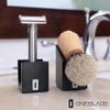 OneBlade Vertical Shaving Brush Stand (Black) Heavy Duty 6063 Aluminum, Double Anodized Finish, Hygienic Shaving Brush Storage - Weight 9.8 oz / 278 grams view 4