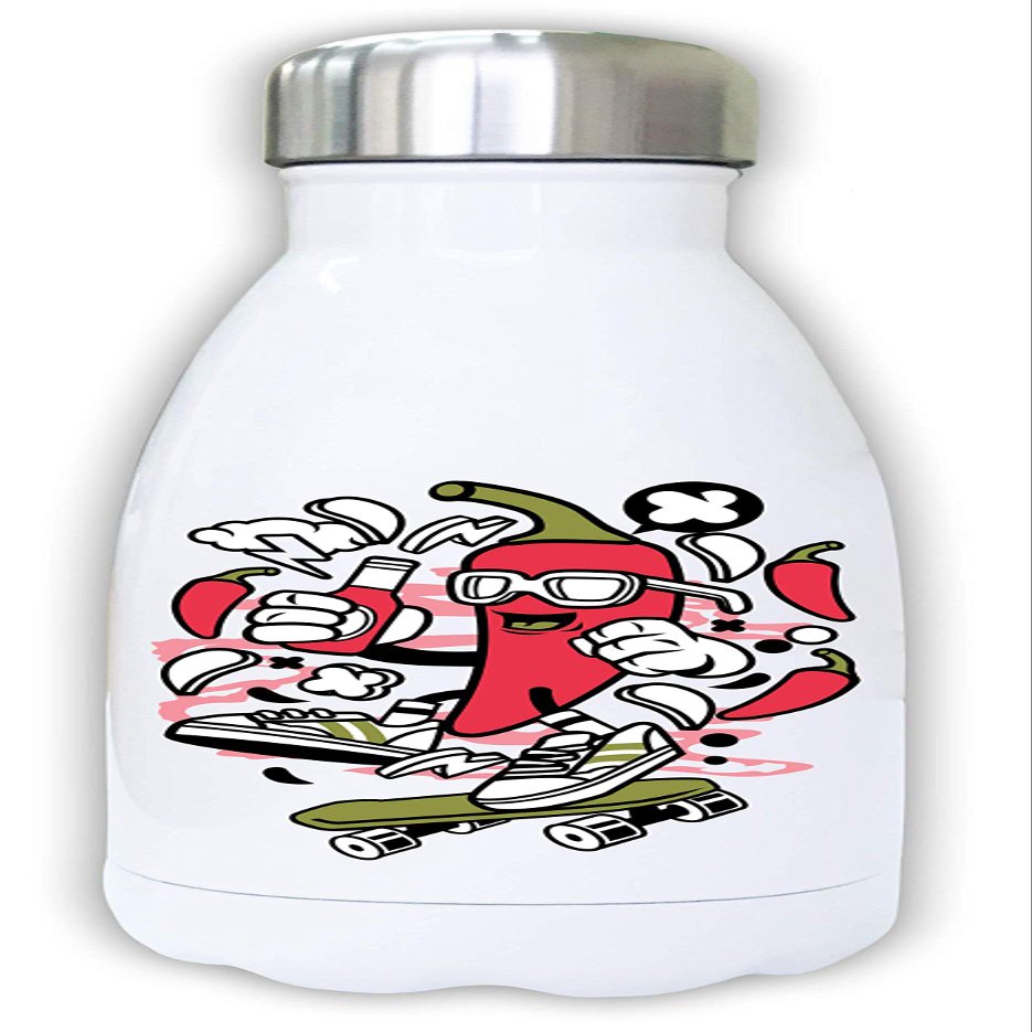 Chilli Skater Hot Sauce Funny Graphic Chili Thermal Water Bottle