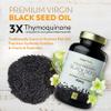 Black Seed Oil 120 Double Strength Capsules - Premium Cold Pressed Virgin Oil, High Strength Thymoquenine 3X% | 1000mg Softgels with Zero Additives (Non-GMO) Made in UK by Inner Vitality view 2
