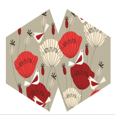 Ancient Wisdom Reusable Fashion Face Mask - Oriental Poppies (Adult)