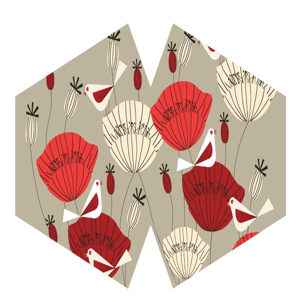 Ancient Wisdom Reusable Fashion Face Mask - Oriental Poppies (Adult)