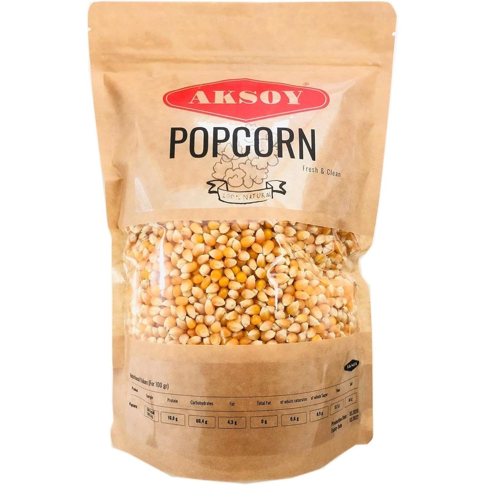 AKSOY Popping Corn Kernels - 2KG | Popcorn Seeds for Stovetop, Microwave & Air Popper | Freshly Harvested Corn for Delicious Homemade Popcorn Snacks... (Packaging may vary)