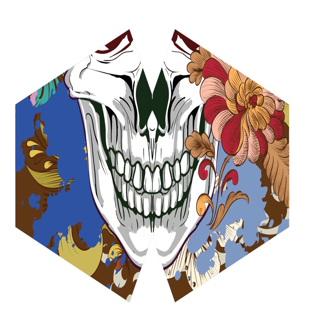 Ancient Wisdom Reusable Fashion Face Mask - Colourful Skull (Adult)
