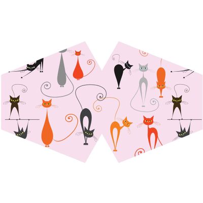 Beespoke Gifts Reusable Fashion Face Covering - Pink Cats (Adult)