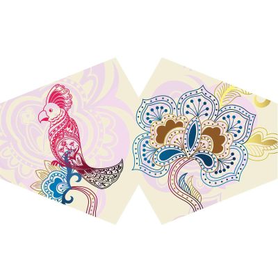 Beespoke Gifts Reusable Fashion Face Covering - Mandala Parrot (Adult)