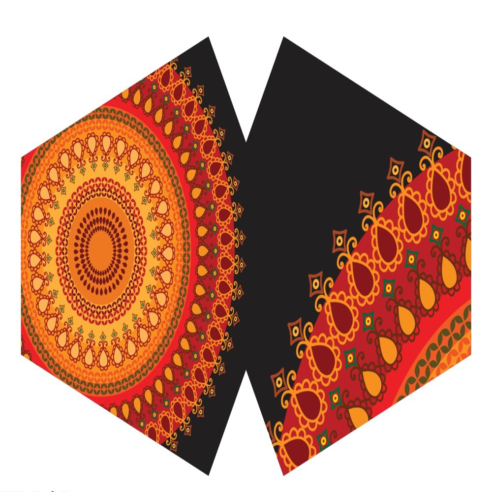 Ancient Wisdom Reusable Fashion Face Mask - Orange Mandala (Adult)