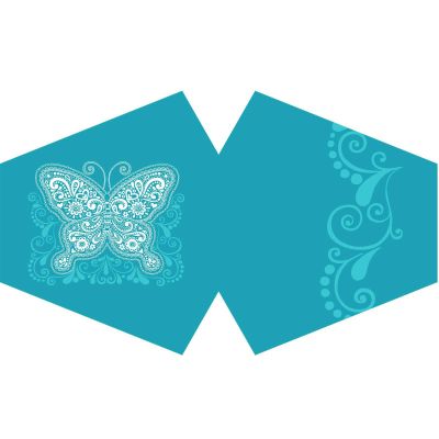 Beespoke Gifts Reusable Fashion Face Covering - Blue Butterfly (Adult)
