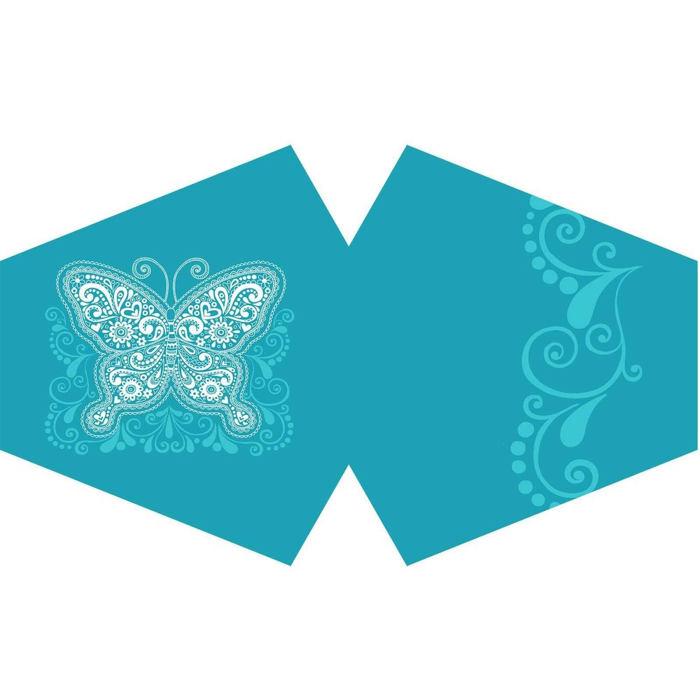 Beespoke Gifts Reusable Fashion Face Covering - Blue Butterfly (Adult)